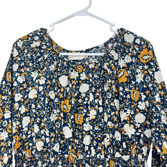 Universal Thread Womens Boho Floral 3/4 Sleeve Smocked Waist Peplum Top M - Picture 7 of 11